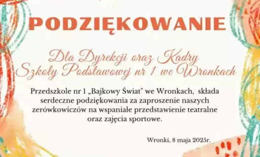 Zdjęcie do Odwiedziny 6 latk&oacute;w w Szkole Podstawowej nr 1 im. J. Korczaka we Wronkach