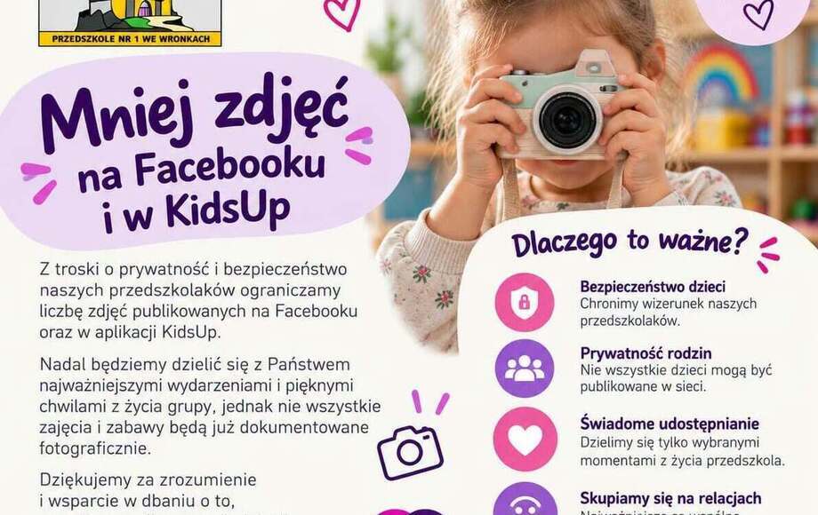 Nowe zasady publikacji zdjęć w przedszkolu
